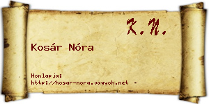 Kosár Nóra névjegykártya
